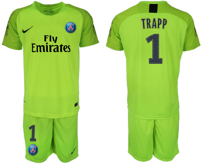 2019 20 Paris Saint Germain 1 TRAPP Green Goalkeeper Soccer Jersey