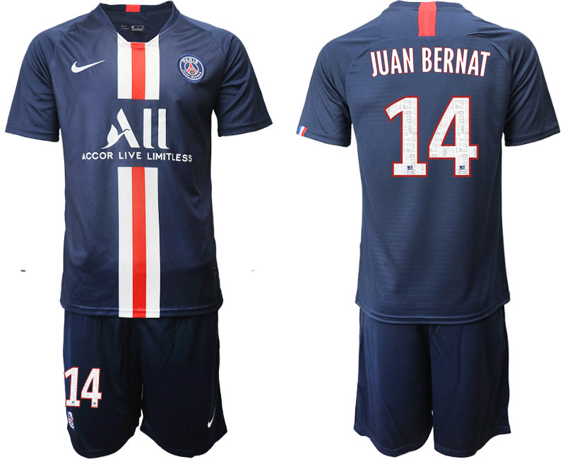 2019 20 Paris Saint Germain 14 JUAN BERNAT Home Soccer Jersey