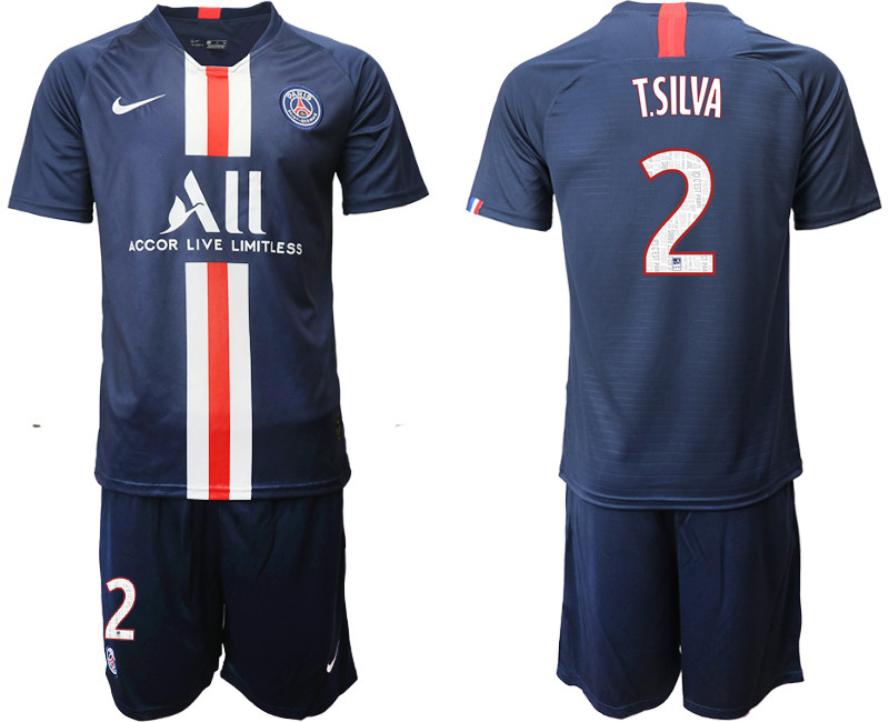 2019 20 Paris Saint Germain 2 T.SILVA Home Soccer Jersey