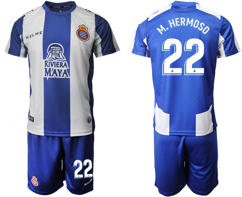 2019 20 RCD Espanyol 22 M. HERMOSO Home Soccer Jersey