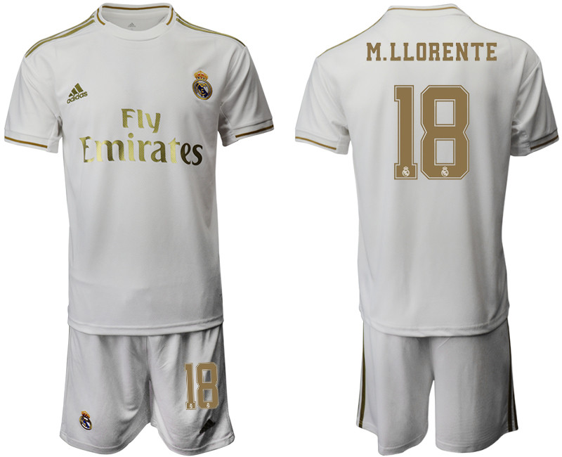 2019 20 Real Madrid 18 M.LLORENTE Home Soccer Jersey