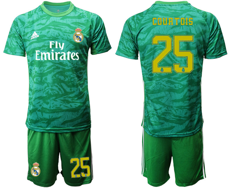 2019 20 Real Madrid 25 COURTOIS Green Goalkeeper Soccer Jersey