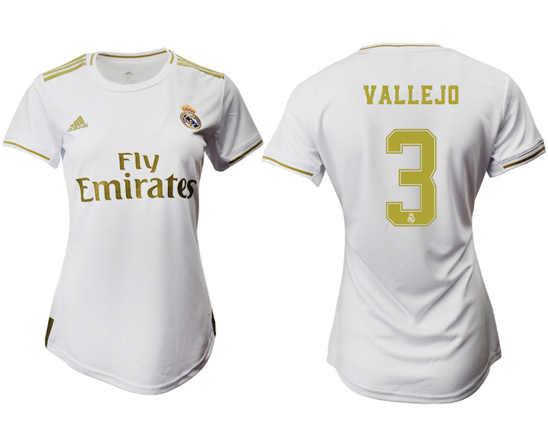 2019 20 Real Madrid 3 VALLEJO Home Women Soccer Jersey