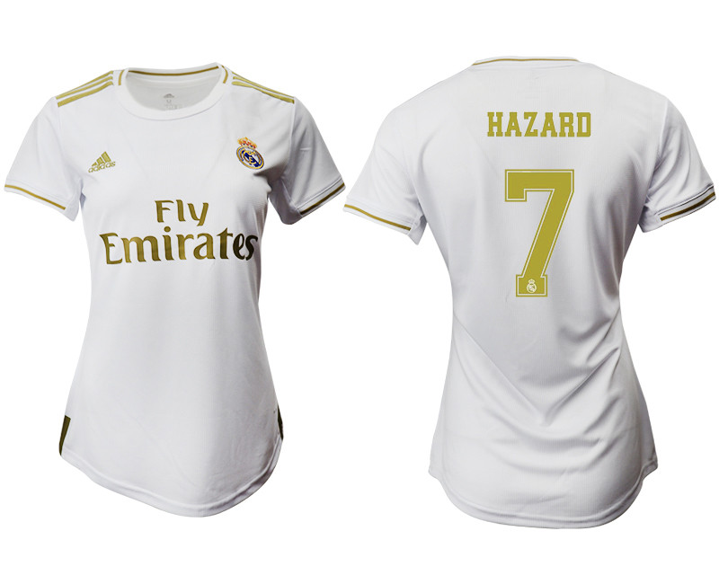 2019 20 Real Madrid 7 HAZARD Home Women Soccer Jersey