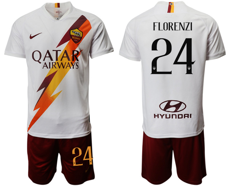 2019 20 Roma 24 FLORENZI Away Soccer Jersey