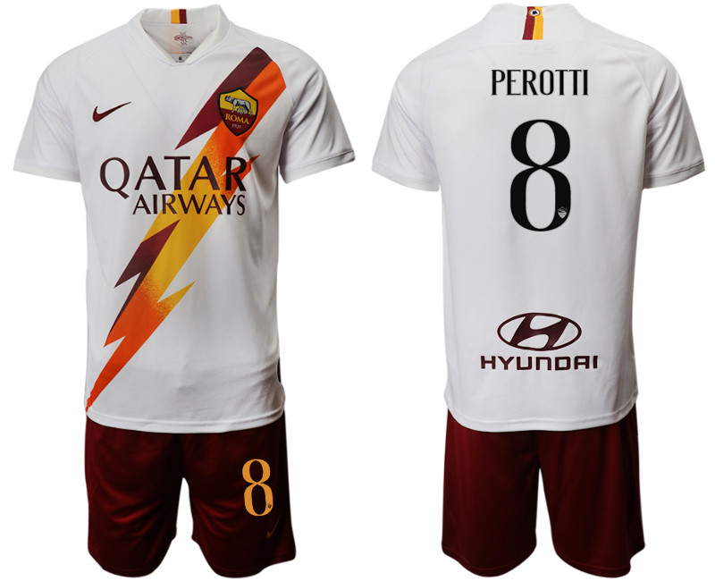 2019 20 Roma 8 PEROTTI Away Soccer Jersey