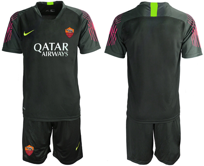 2019 20 Roma Black Goalkeeper Soccer Jersey