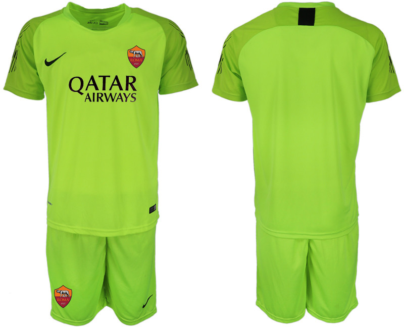 2019 20 Roma Fluorescent Green Goalkeeper Soccer Jersey