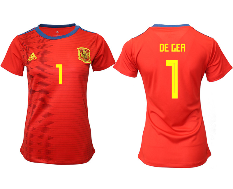 2019 20 Spain 1 DE GEA Home Women Soccer Jersey