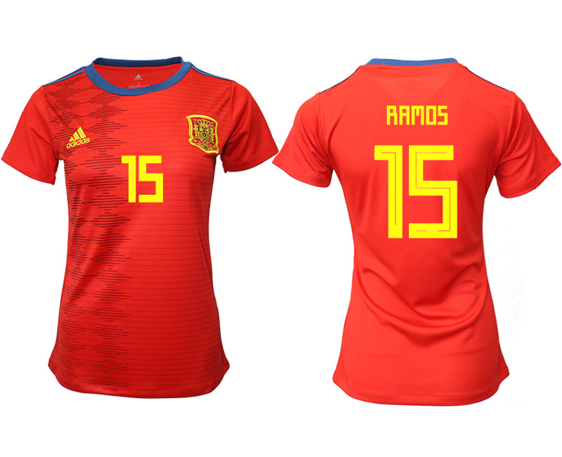2019 20 Spain 15 RAMOS Home Women Soccer Jersey
