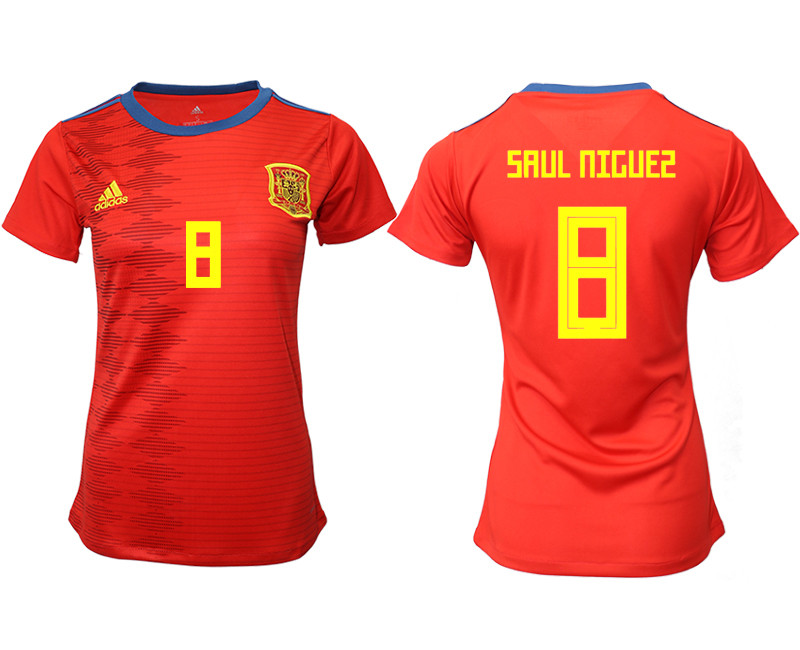 2019 20 Spain 8 SAUL NIGUES Home Women Soccer Jersey