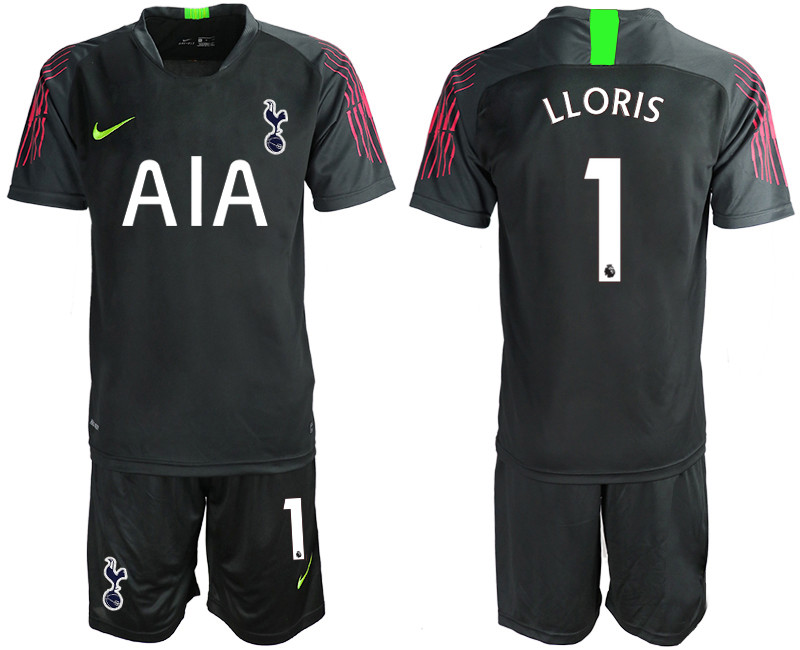 2019 20 Tottenham Hotspur 1 LLORIS Football Club Black Goalkeeper Soccer Jersey