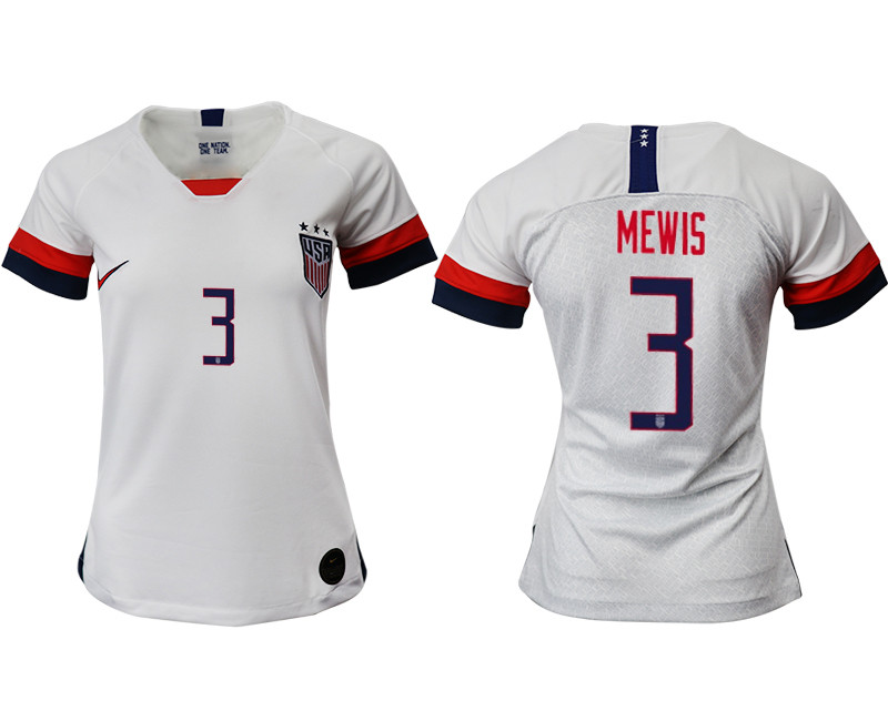 2019 20 USA 3 MEWIS Home Women Soccer Jersey