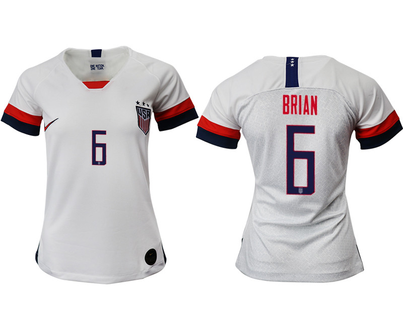 2019 20 USA 6 BRIAN Home Women Soccer Jersey