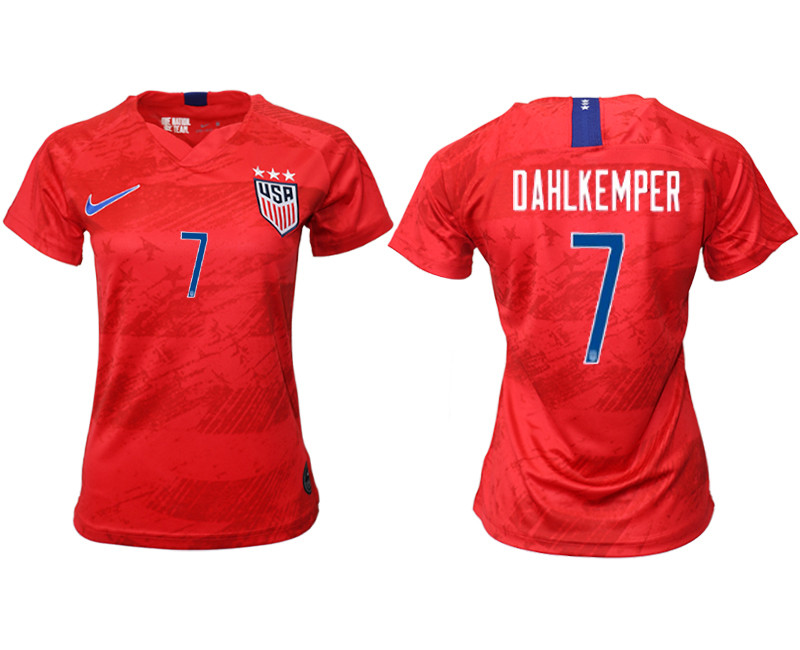 2019 20 USA 7 DAHLKEMPER Away Women Soccer Jersey