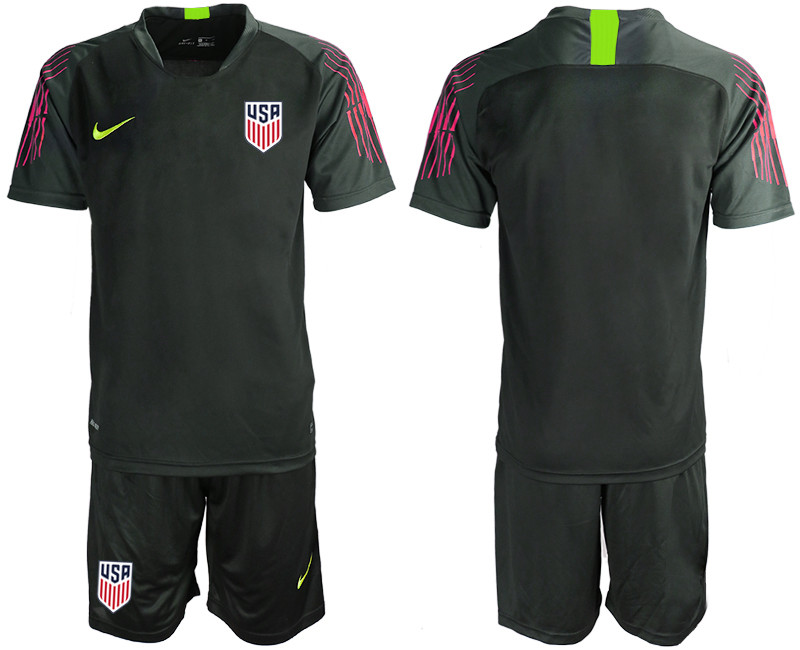 2019 20 USA Black Goalkeeper Soccer Jersey