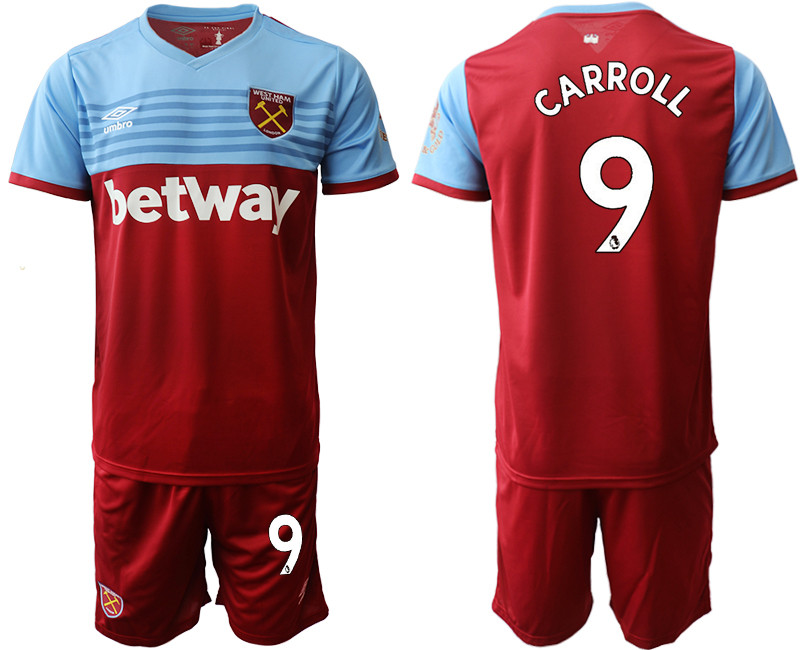 2019 20 West Ham United 9 CARROLL Home Soccer Jersey