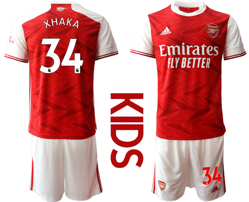 2020 21 Arsenal 34 XHAKA Youth Home Soccer Jersey