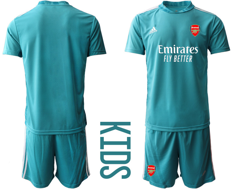 2020 21 Arsenal Blue Youth Goalkeeper Soccer Jersey