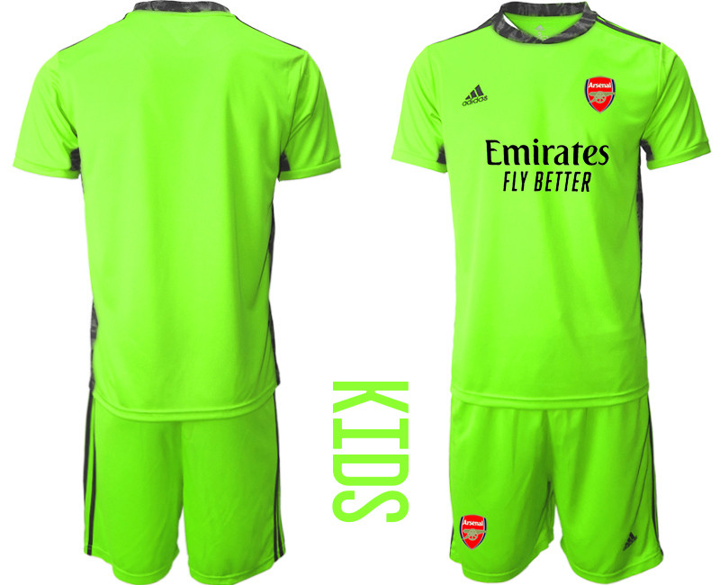 2020 21 Arsenal Fluorescent Youth Goalkeeper Soccer Jersey