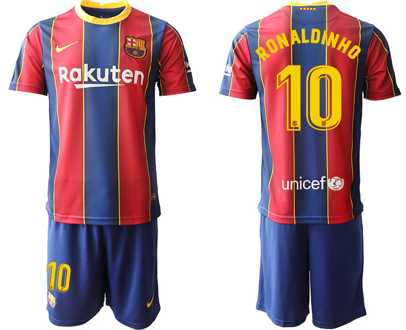 2020 21 Barcelona 10 RONALDINHO Home Soccer Jersey