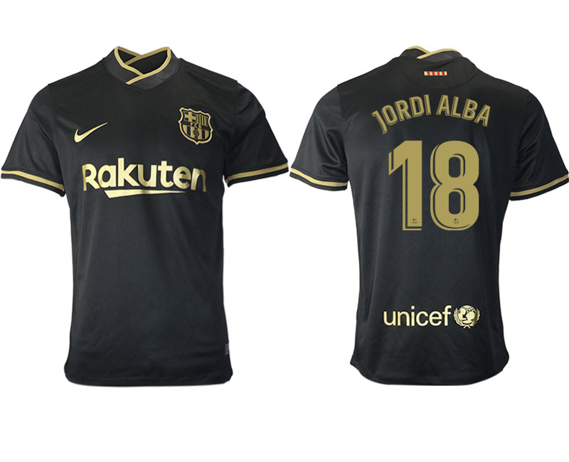 2020 21 Barcelona 18 JORDI ALBA Away Thailand Soccer Jersey