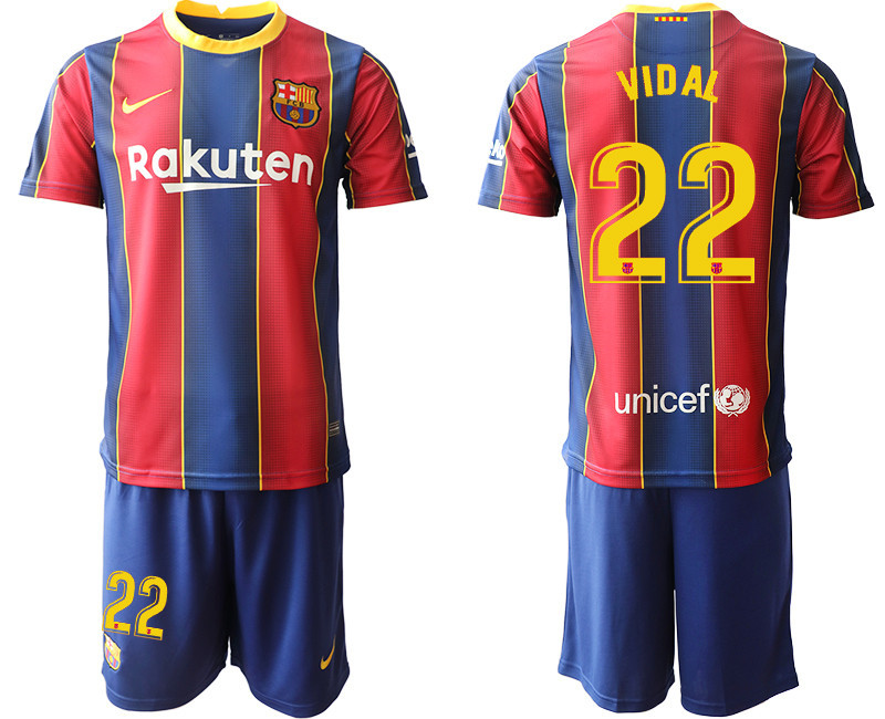 2020 21 Barcelona 22 VIDAL Home Soccer Jersey