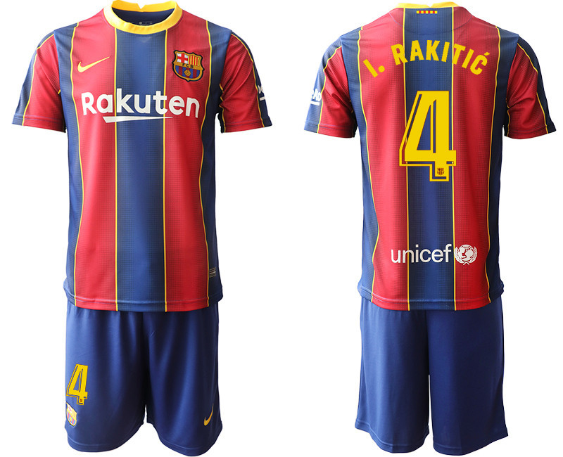 2020 21 Barcelona 4 I. RAKITIC Home Soccer Jersey