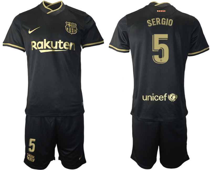 2020 21 Barcelona 5 SERGIO Away Soccer Jersey