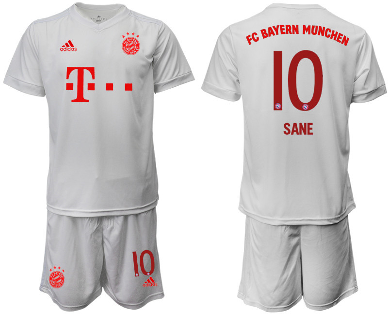 2020 21 Bayern Munich 10 SANE Away White Soccer Jersey