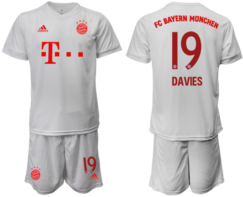 2020 21 Bayern Munich 19 DAVIES Away White Soccer Jersey