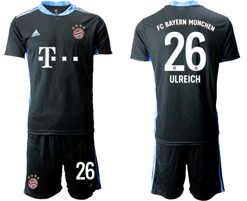 2020 21 Bayern Munich 26 ULREICH Black Goalkeeper Soccer Jersey