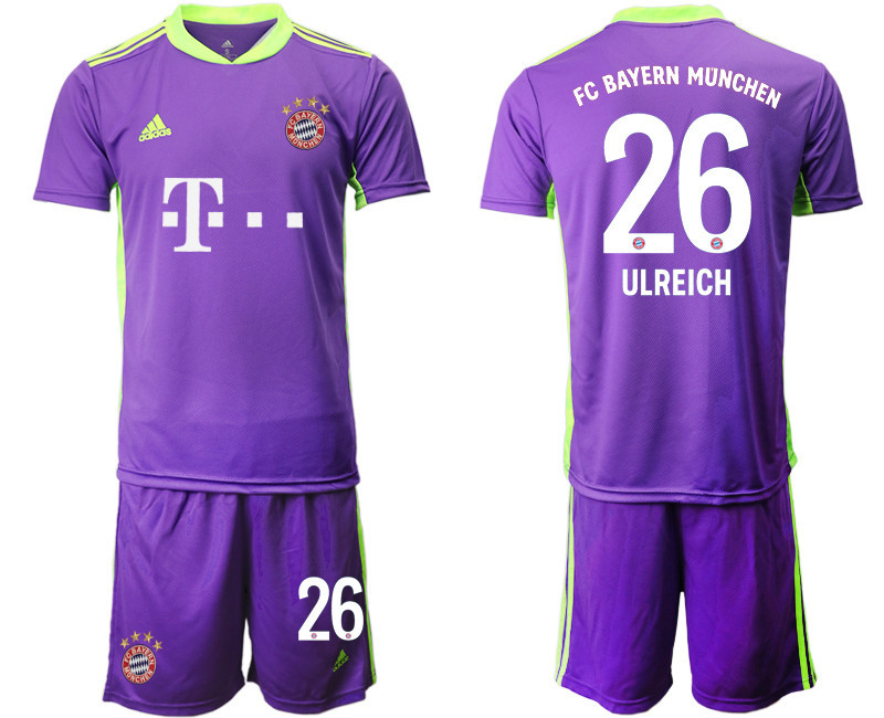 2020 21 Bayern Munich 26 ULREICH Purple Soccer Jersey