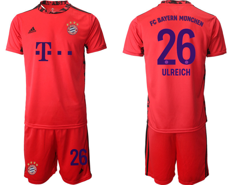 2020 21 Bayern Munich 26 ULREICH Red Goalkeeper Soccer Jersey