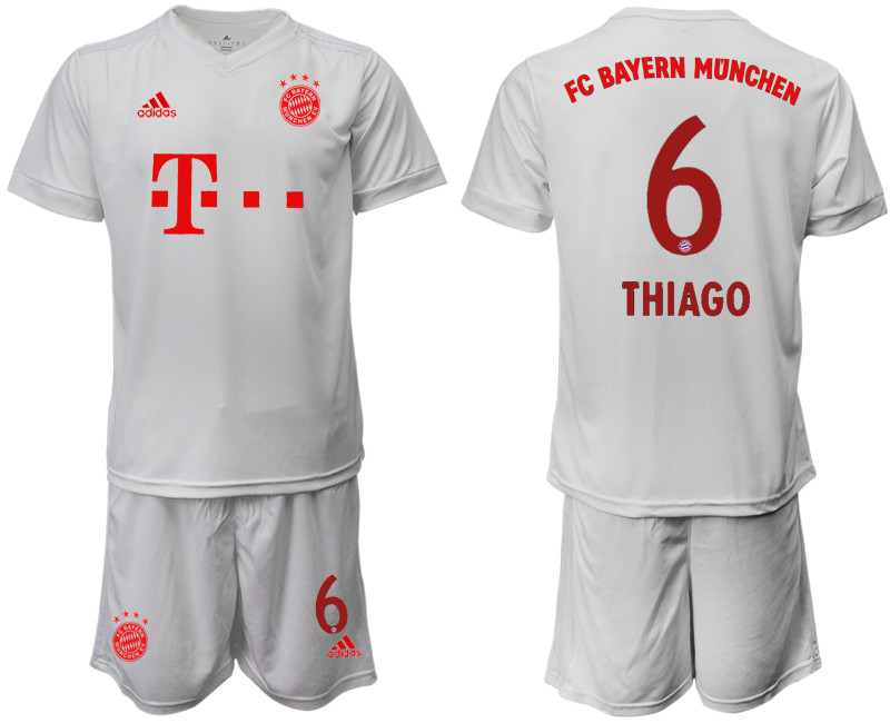 2020 21 Bayern Munich 9 THIAGO Away White Soccer Jersey