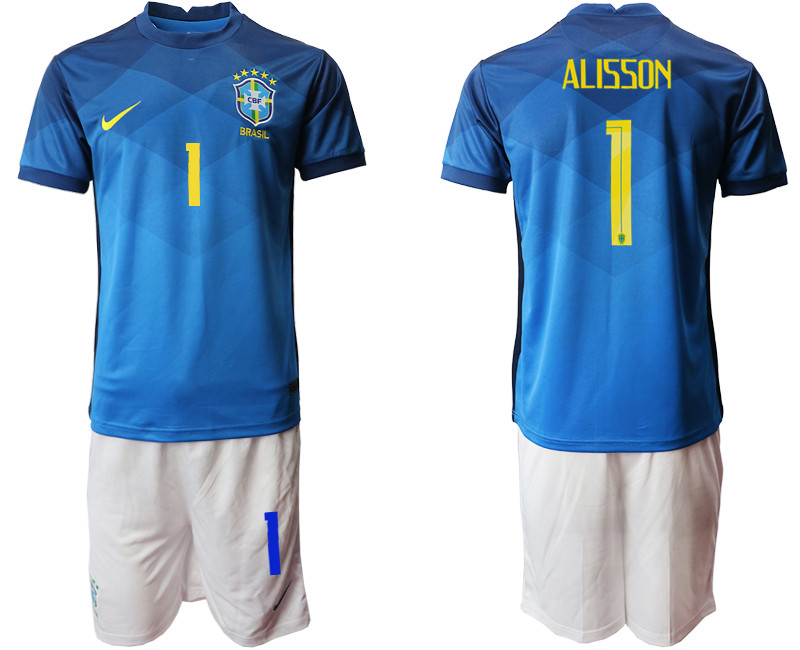 2020 21 Brazil 1 ALISSON Away Soccer Jersey