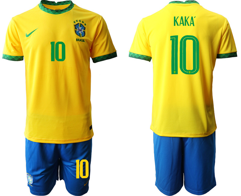 2020 21 Brazil 10 KAKA Home Soccer Jersey