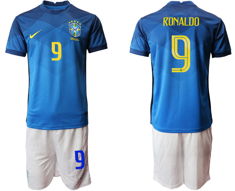 2020 21 Brazil 9 RONALDO Away Soccer Jersey