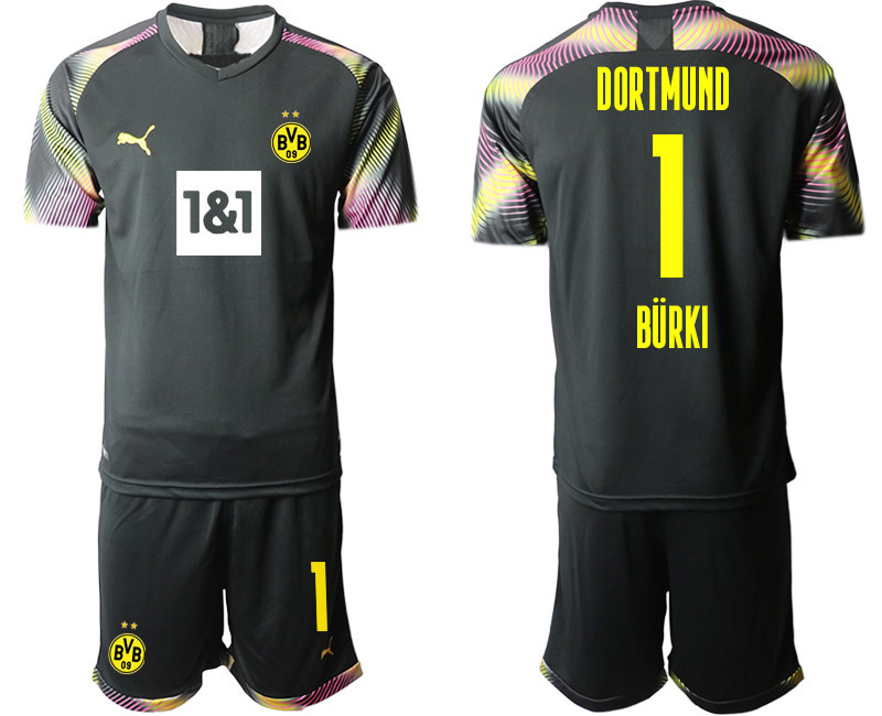 2020 21 Dortmund 1 BURKI Black Goalkeeper Soccer Jersey