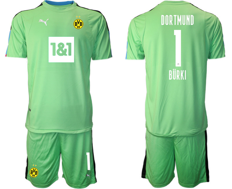 2020 21 Dortmund 1 BURKI Fruit Green Goalkeeper Soccer Jersey
