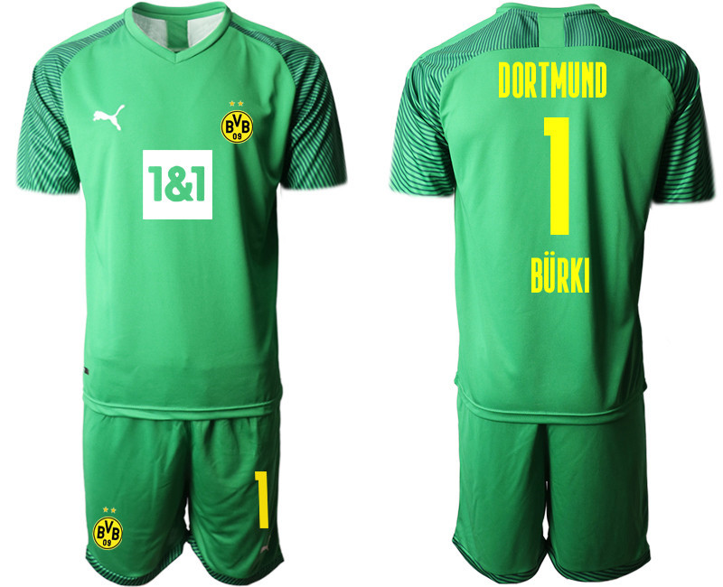 2020 21 Dortmund 1 BURKI Green Goalkeeper Soccer Jersey
