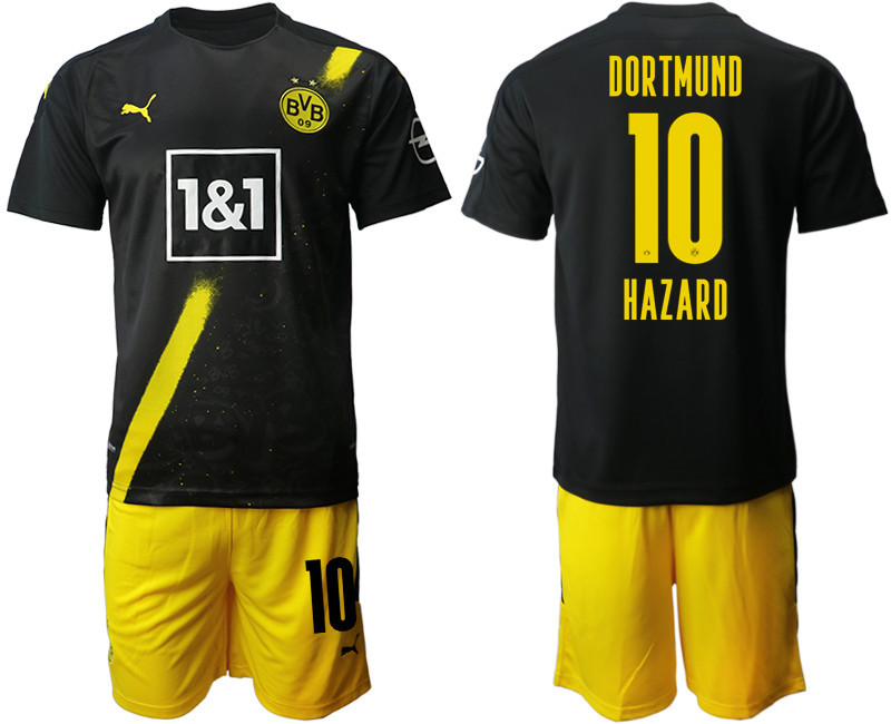 2020 21 Dortmund 10 HAZARD Away Soccer Jersey