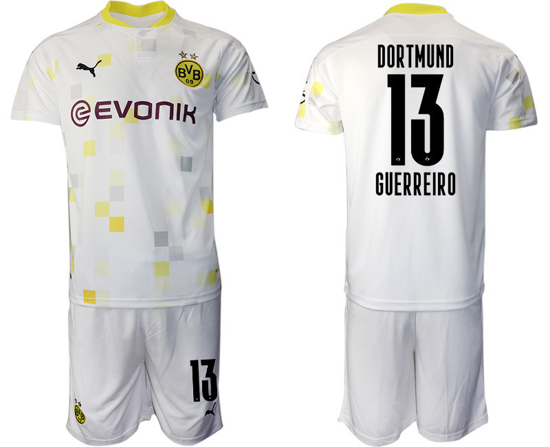 2020 21 Dortmund 13 GUERREIRO Third Away Soccer Jersey