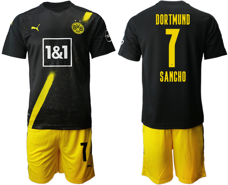 2020 21 Dortmund 7 SANCHO Away Soccer Jersey