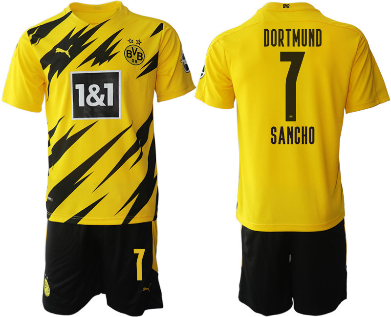 2020 21 Dortmund 7 SANCHO Home Soccer Jersey