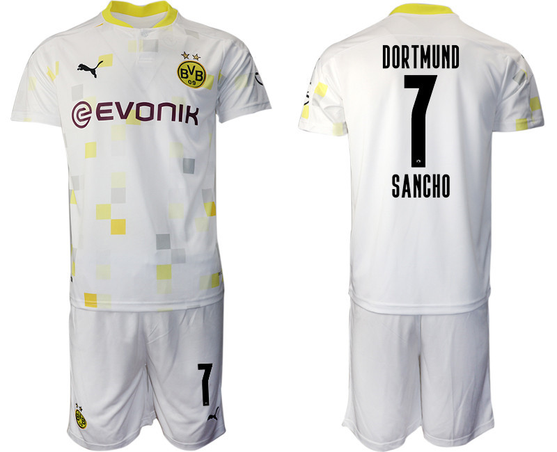 2020 21 Dortmund 7 SANCHO Third Away Soccer Jersey