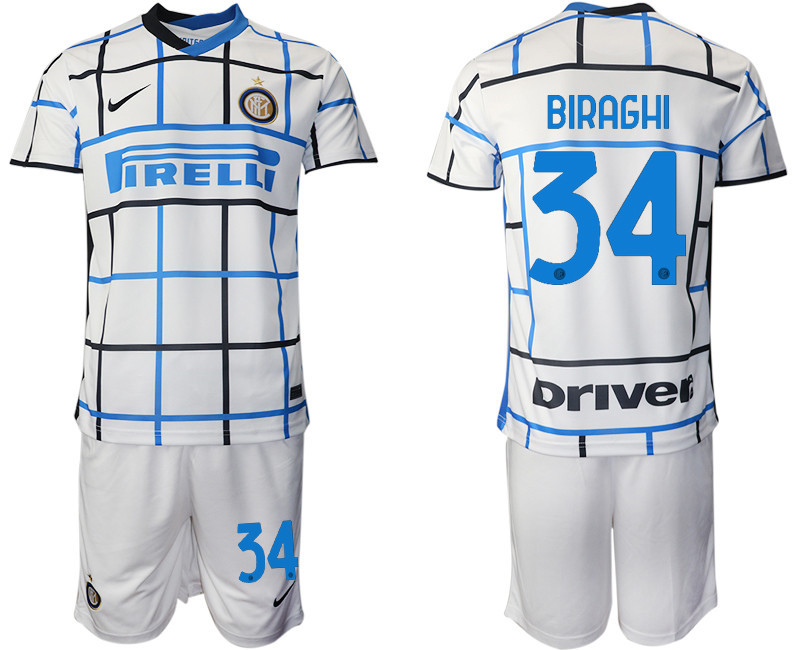 2020 21 Inter Milan 34 BIRAGHI Away Soccer Jersey