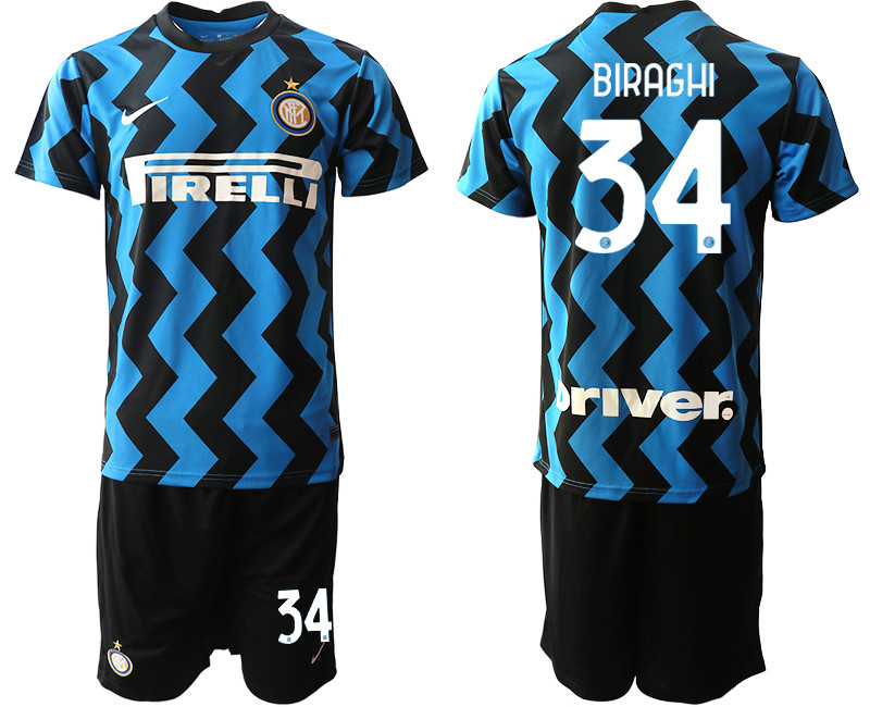 2020 21 Inter Milan 34 BIRAGHI Home Soccer Jersey