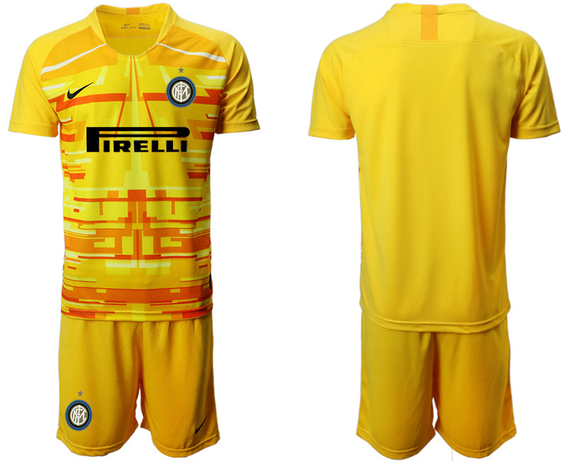 2020 21 Inter Milan Yellow Goalkeeper Soccer Jersey