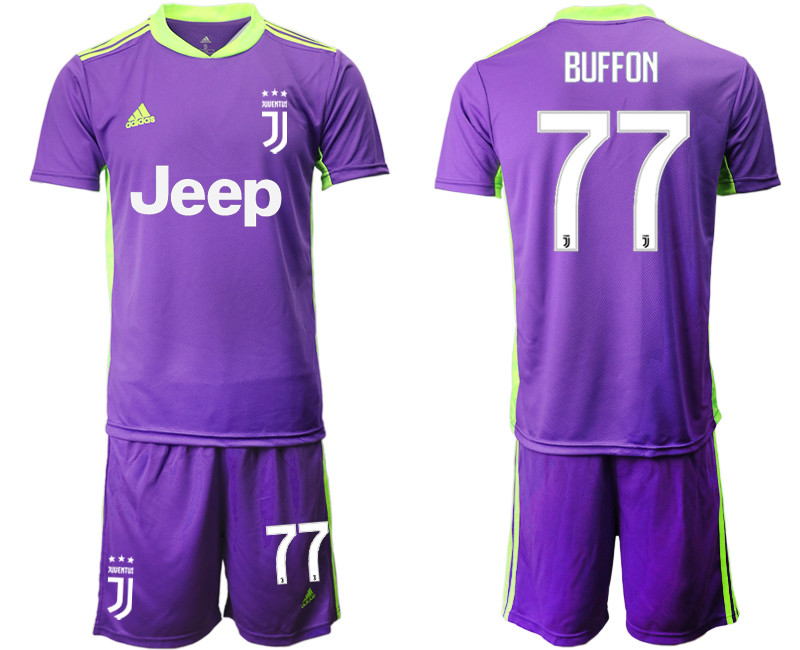 2020 21 Juventus 77 BUFFON Purple Goalkeeper Soccer Jersey